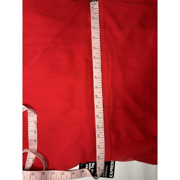 Express Red Halter Maxi Dress Size 10 NWT High Neck Chiffon Overlay Holiday - Picture 6 of 6